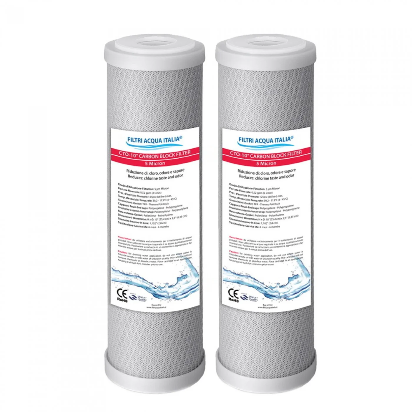 02CA50-20 - CARTUCCIA CBC 20 ECO - FILTRO A CARBONE ATTIVO CARBON BLOCK CTO